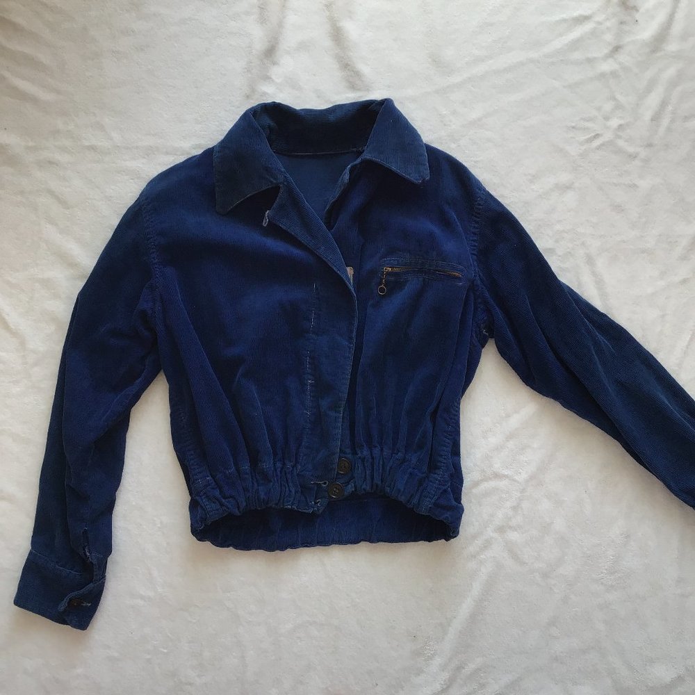 Vintage dark blue ribbed jacket